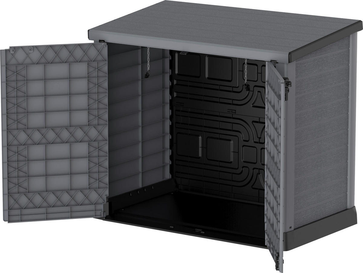 VCM Mülltonnenbox 2er StoreAway grau Kunststoff B/H/L: ca. 145x125x83 cm StoreAway - grau (83,00/145,00/125,00cm) - VCM