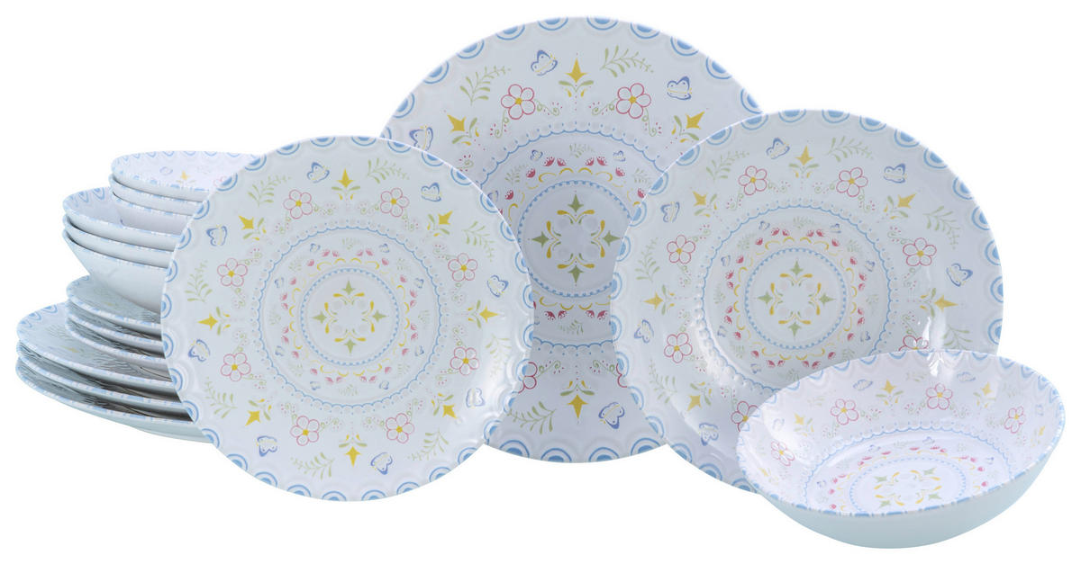 CreaTable Kombiservice Primavera pastell Steinzeug 16 tlg. Primavera - pastell - CreaTable