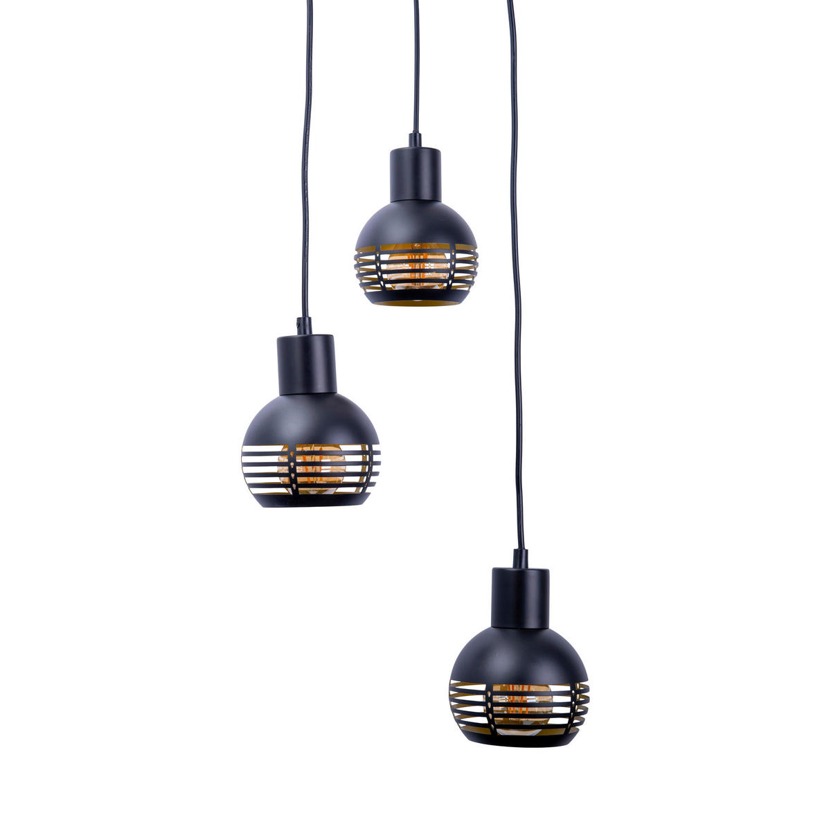 Näve Leuchten Pendelleuchte Casco NV7092622 schwarz Metall H/D: ca. 120x25 cm E27 3 Brennstellen 3er Pendelleuchte "Casco" - schwarz (25,00/120,00cm) - Näve Leuchten