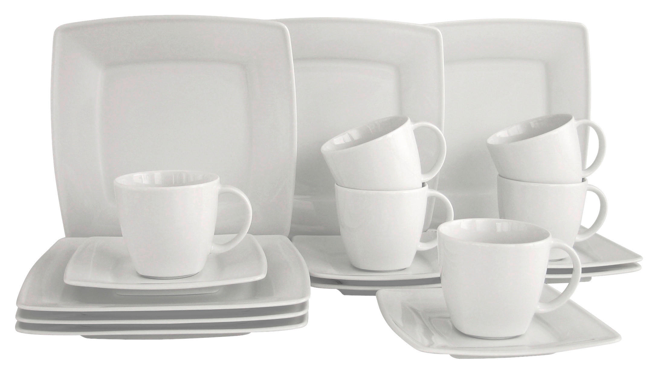 CreaTable Kaffeeservice Victoria weiß Porzellan 18 tlg. Victoria - weiß (0,00cm) - CreaTable