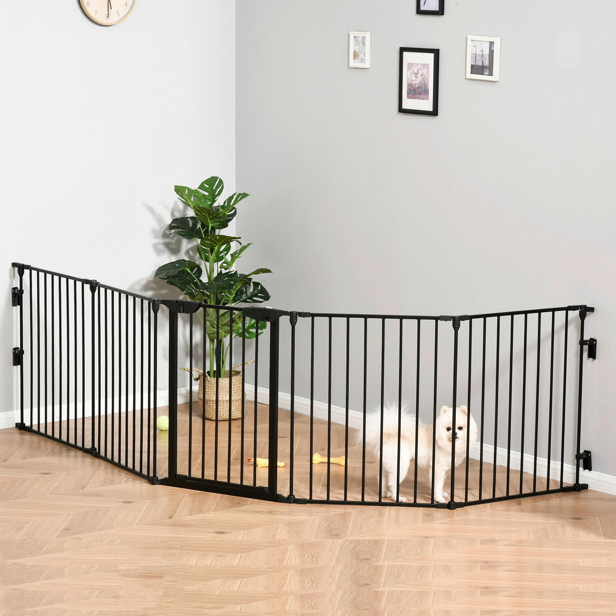 PawHut Absperrgitter schwarz Kunststoff B/H/L: ca. 3x74,5x300 cm Absperrgitter - schwarz (300,00/3,00/74,50cm) - PawHut