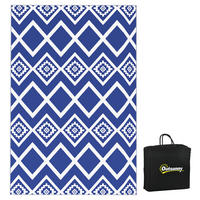 Outsunny Outdoor-Teppich weiß B/H/L: ca. 182x274x0,3 cm Outdoor-Teppich - blau/weiß (0,30/182,00/274,00cm) - Outsunny