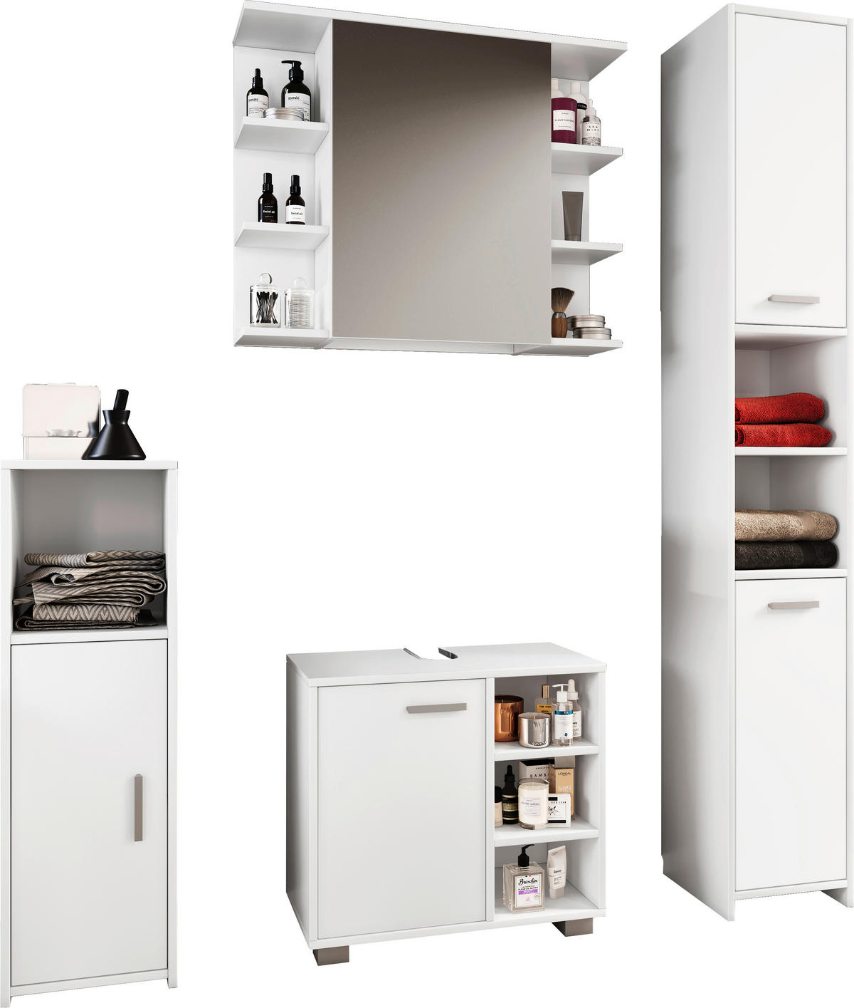 Badezimmer-Set Zalo weiß B/H/T: ca. 60x55x30 cm Zalo - weiß (60,00/55,00/30,00cm) - VCM Möbel