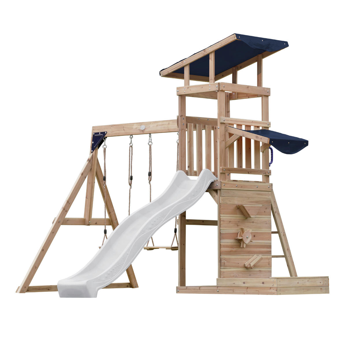 AXI Spielturm Malik weiß B/H/L: ca. 345x270x336 cm Malik - braun/weiß (336,00/345,00/270,00cm) - AXI