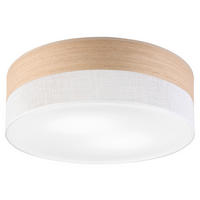 Lamkur Deckenleuchte Eiche weiß PVC Holz B/H/L: ca. 45x15x45 cm E27 2 Brennstellen Dafne - Eiche/weiß (45,00/45,00/15,00cm) - Lamkur