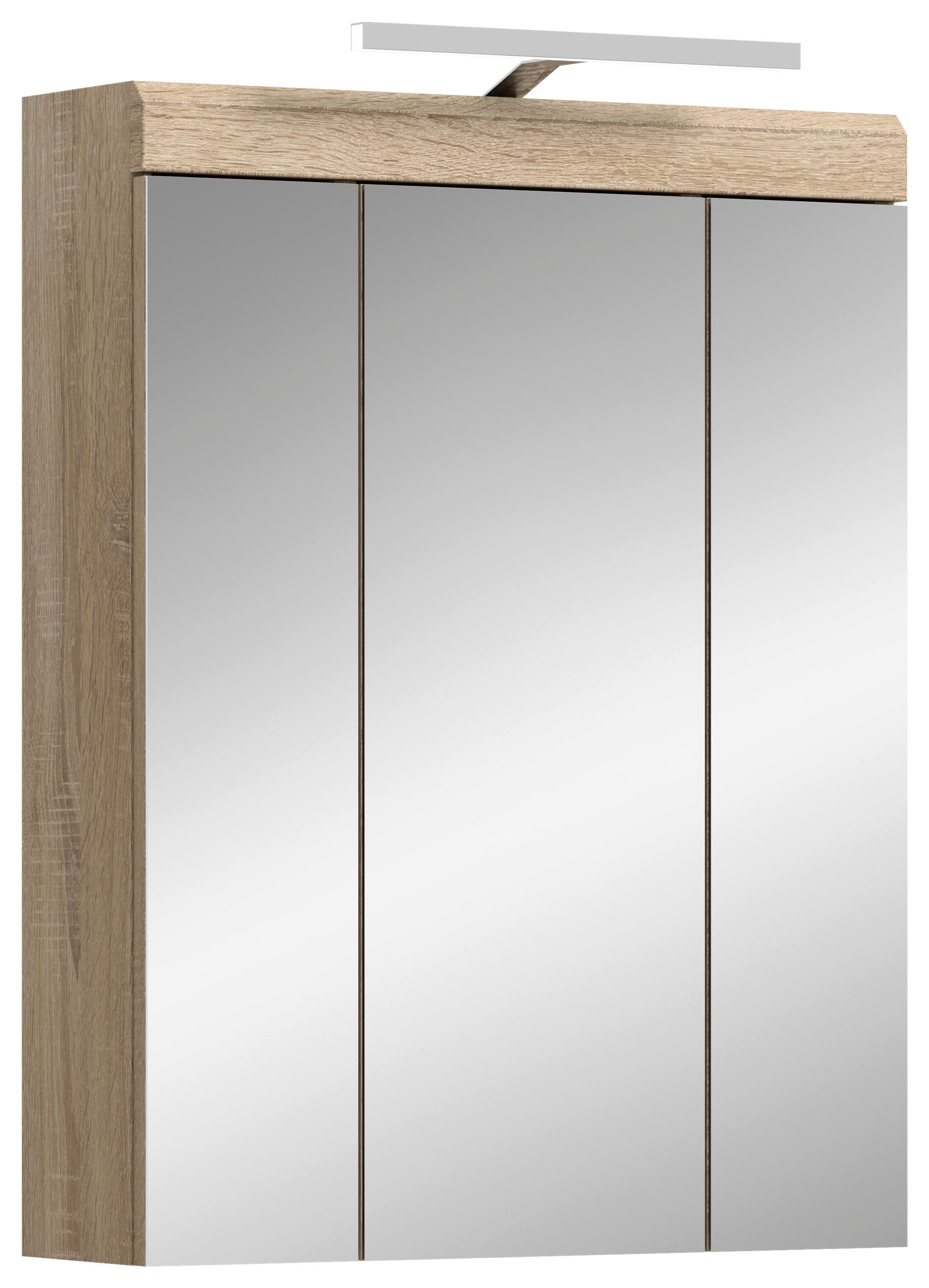 Spiegelschrank Lambada Eiche Sonoma Nachbildung weiß Hochglanz B/H/T: ca. 60x79x37 cm Lambada - Eiche/weiß (60,00/79,00/37,00cm) - xonox.home