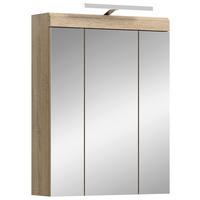 Spiegelschrank Lambada Eiche Sonoma Nachbildung weiß Hochglanz B/H/T: ca. 60x79x37 cm Lambada - Eiche/weiß (60,00/79,00/37,00cm) - xonox.home