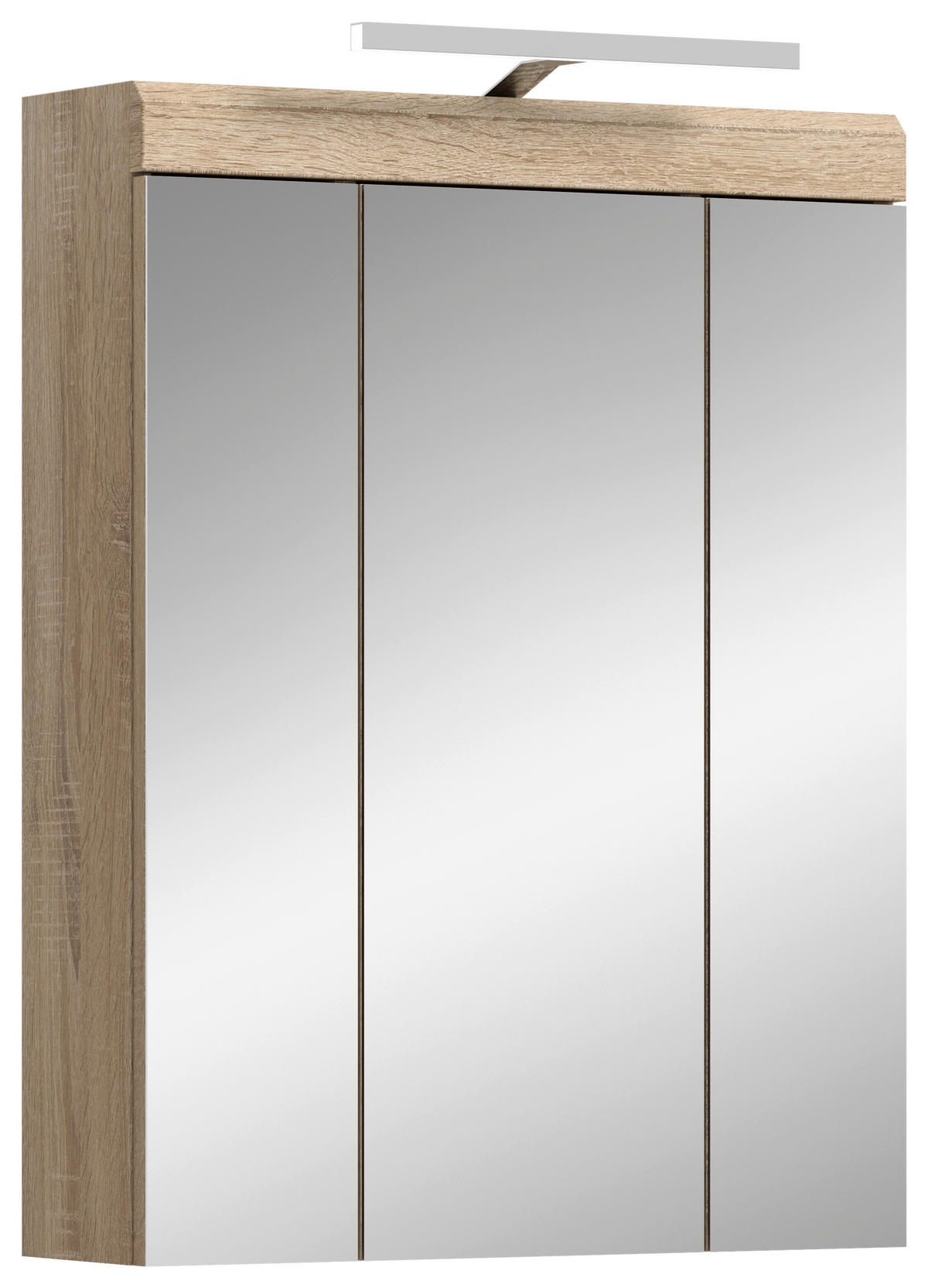 Spiegelschrank Lambada Eiche Sonoma Nachbildung weiß Hochglanz B/H/T: ca. 60x79x37 cm Lambada - Eiche/weiß (60,00/79,00/37,00cm) - xonox.home