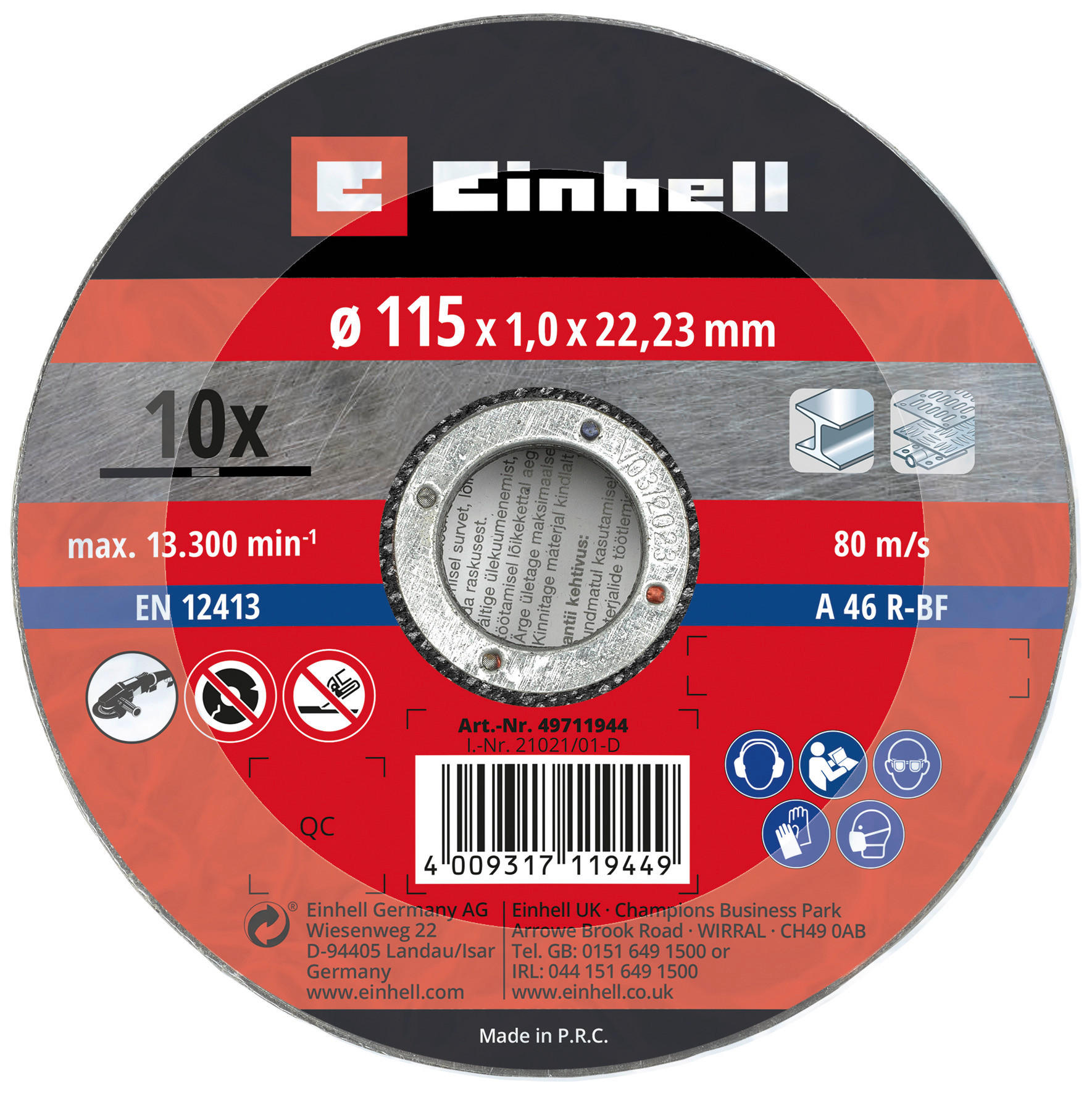 Einhell Trennscheiben 10 tlg. Trennscheibenset_10tlg._kwb - Einhell