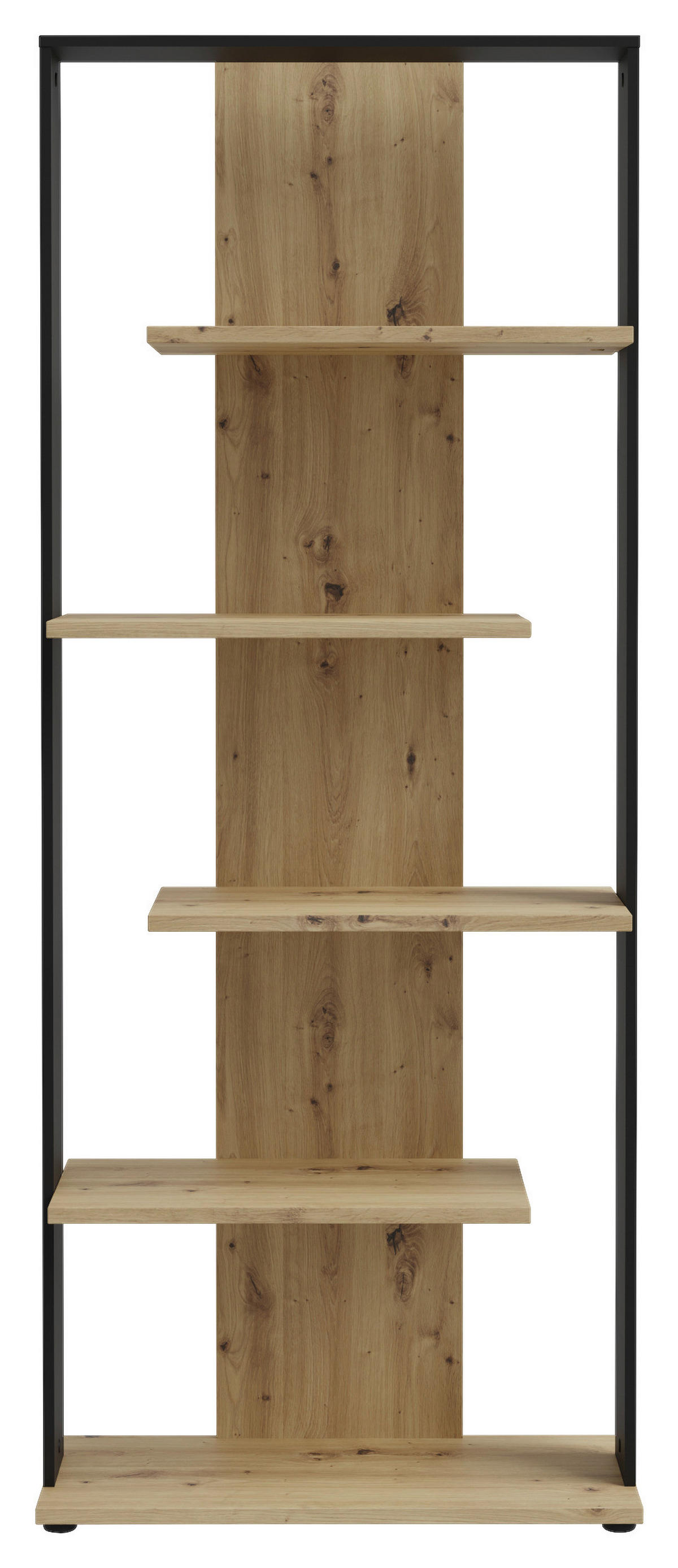 Regal  Eiche Artisan Nachbildung schwarz B/H/T: ca. 80x198x35 cm Erik_Regal ERKR711-M922 - Eiche/schwarz (80,00/198,00/35,00cm)
