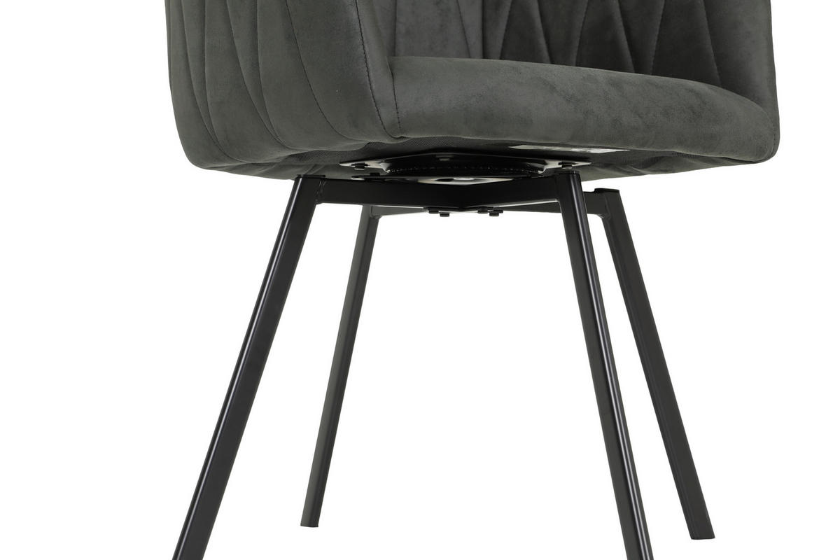 Stuhl Gesa 2er Set anthrazit Vintage Microfaser B/H/T: ca. 56x88x64 cm Gesa 2er Set - schwarz/anthrazit (56,00/88,00/64,00cm) - Hela
