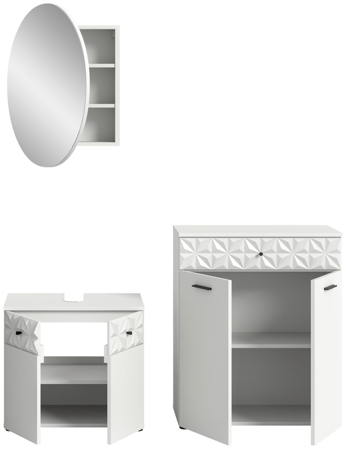 Badezimmer-Set Prisma weiß B/H/T: ca. 141x187x37 cm Prisma - weiß (141,00/187,00/37,00cm) - xonox.home