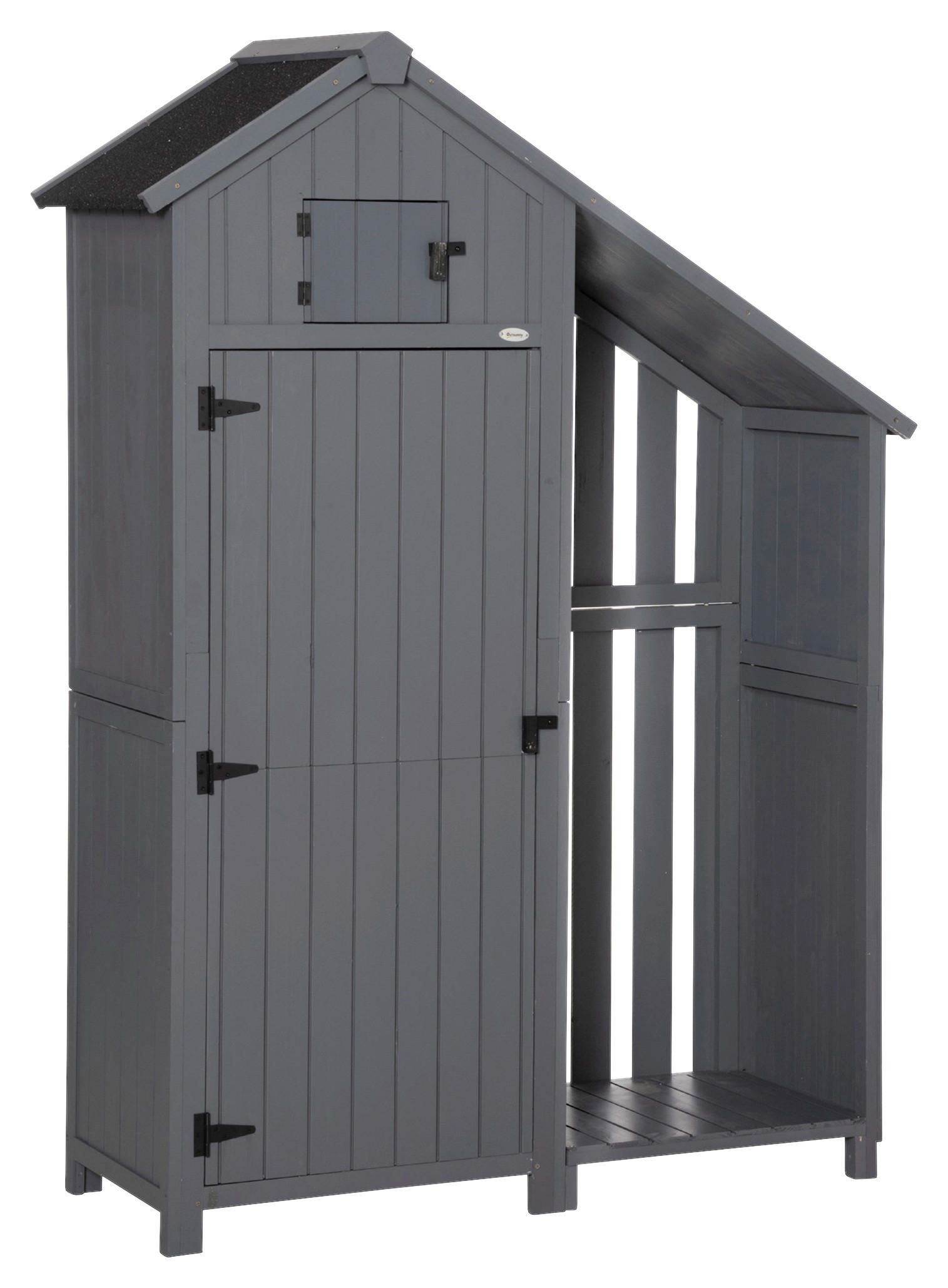 Outsunny Gartenschrank Gartenschrank - grau (129,00/51,50/180,00cm) - Outsunny
