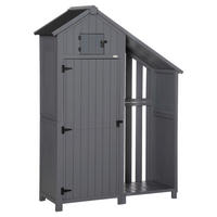 Outsunny Gartenschrank Gartenschrank - grau (129,00/51,50/180,00cm) - Outsunny