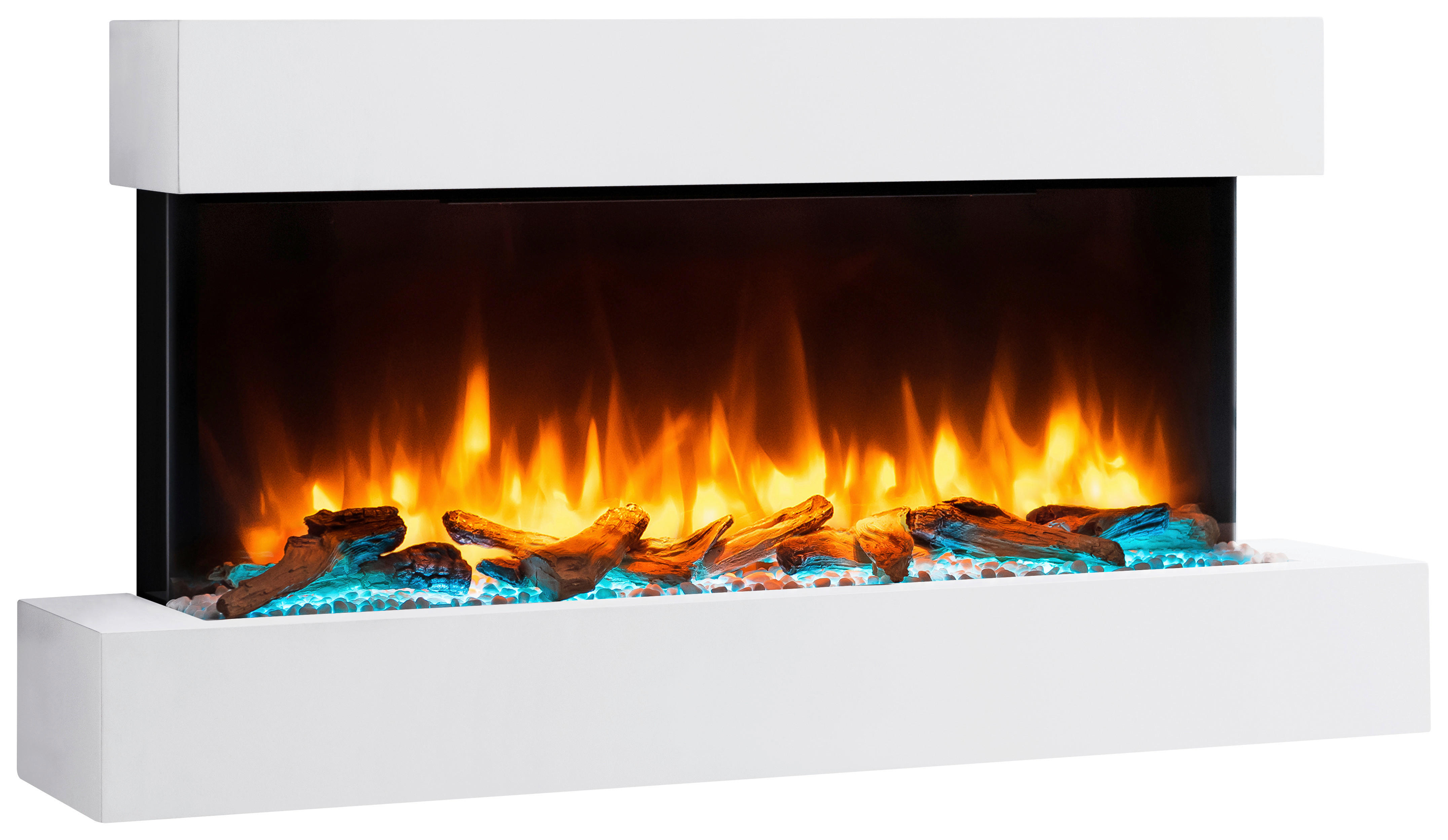 Balderia Wandkamin Ignis weiß MDF B/H/T: ca. 110x57,3x25 cm ca. 2000 W Elekt.-Kamin Ignis EF197A-MT197C - weiß (110,00/57,30/25,00cm) - Balderia