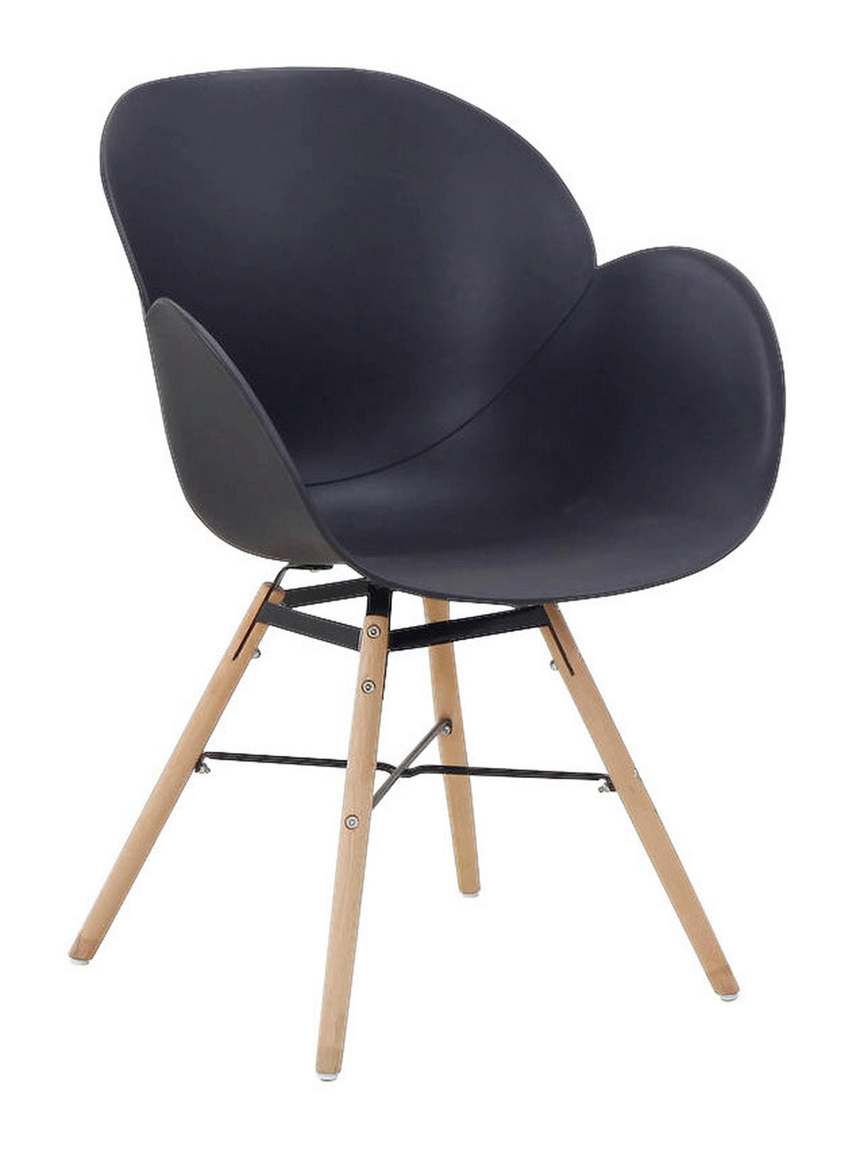Stuhl Amalia 100 2er schwarz Kunststoff B/H/T: ca. 59x83,5x57,5 cm Amalia 100 2er - Eiche/schwarz (59,00/83,50/57,50cm) - 360 Living