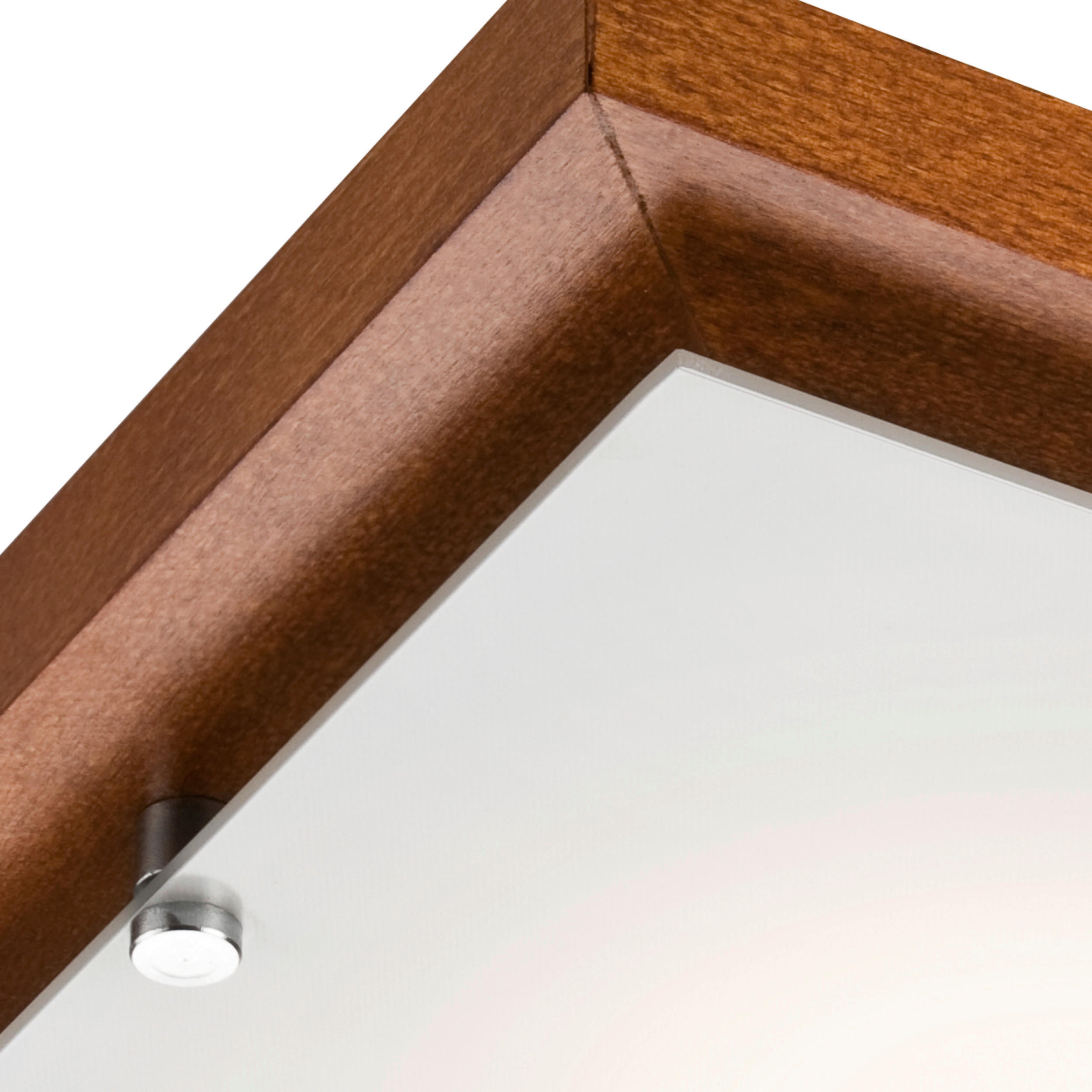Lamkur Deckenleuchte PEDRO 26978 rustikal Glas Holz H/L: ca. 6,5x30 cm E27 1 Brennstellen Pedro - rustikal (30,00cm) - Lamkur