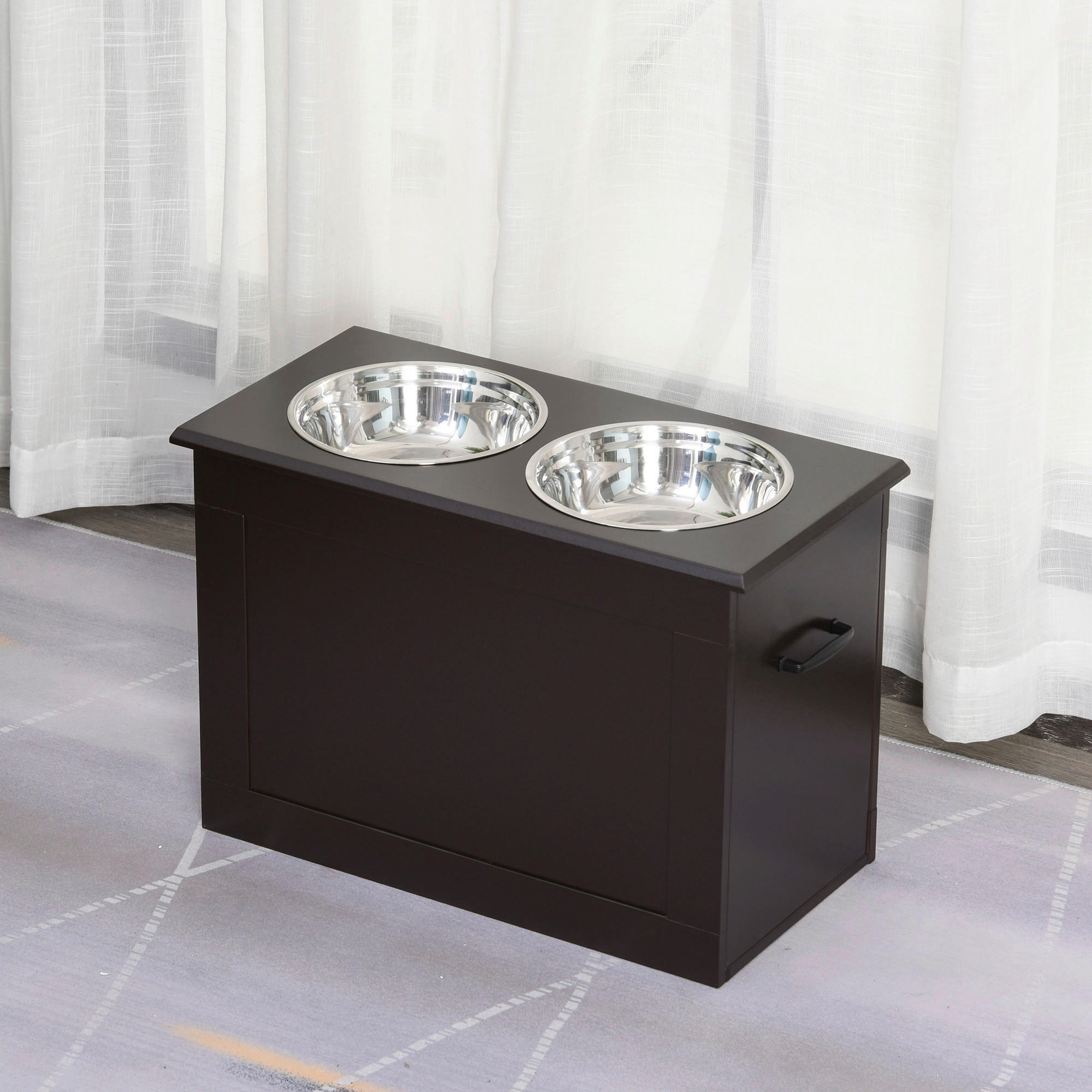 PawHut Futternapf braun MDF B/H/L: ca. 60x41x30 cm Futternapf - braun (30,00/60,00/41,00cm) - PawHut