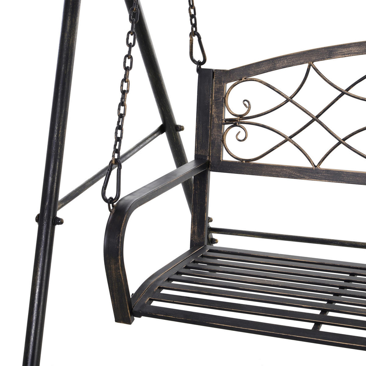 Outsunny Gartenschaukel bronze Metall B/H/L: ca. 123x175x167 cm Gartenschaukel - bronze (167,00/123,00/175,00cm) - Outsunny