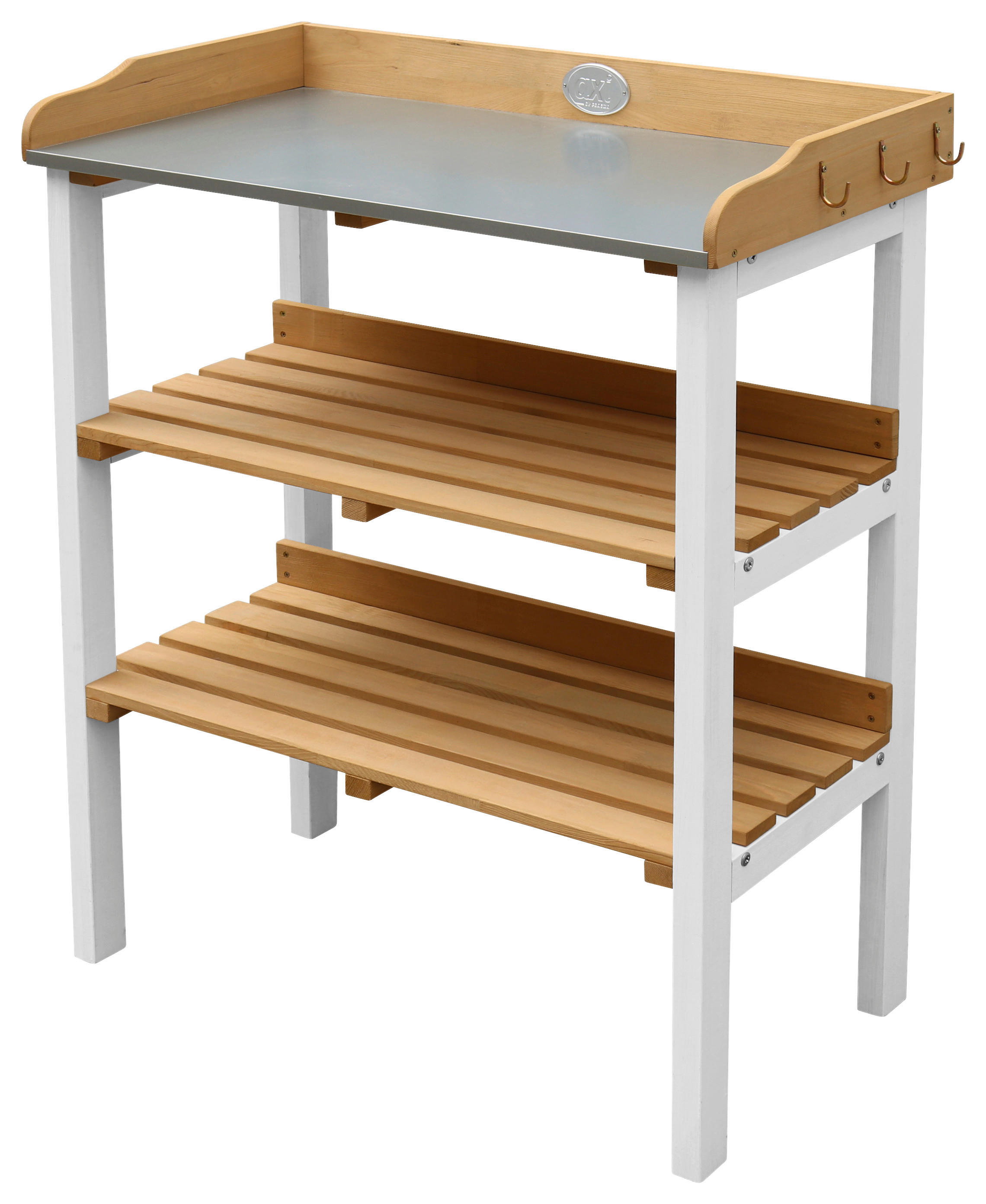 AXI Pflanztisch braun B/H/L: ca. 37x92x76 cm Pflanztisch - braun/weiß (76,00/37,00/92,00cm) - AXI