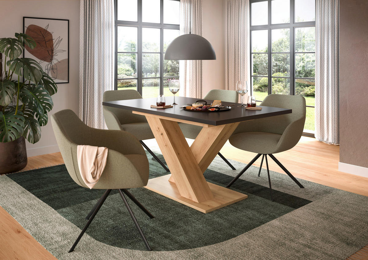 Esstisch MOTION grau Artisan Nachbildung B/H/T: ca. 150x76x90 cm MOTION - grau (150,00/76,00/90,00cm) - xonox.home