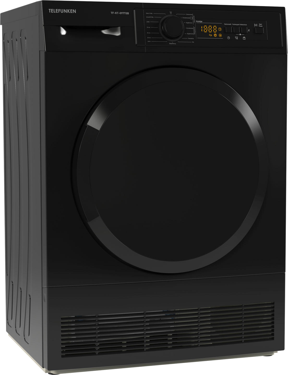 TELEFUNKEN Kondenstrockner TF-KT-097T0B schwarz B/H/T: ca. 59,6x84,5x52,3 cm ca. 7 kg Kondenstrockner TF-KT-097T0B - schwarz (59,60/84,50/52,30cm) - TELEFUNKEN
