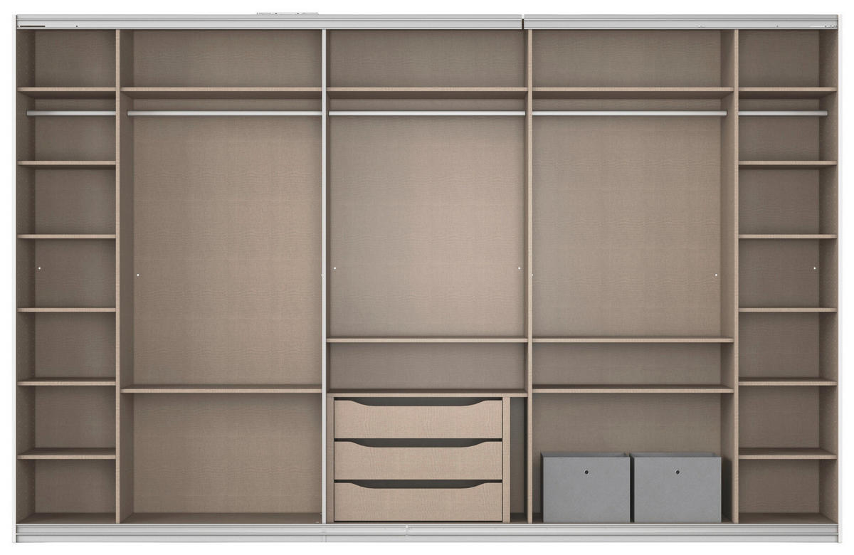 Kleiderschrank Kulmbach Alpinweiß B/H/T: ca. 360x229x62 cm Kulmbach - Alpinweiß/Alu (360,00/229,00/62,00cm)