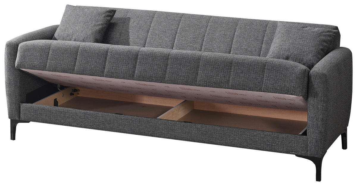 Schlafsofa Rovigo anthrazit schwarz B/H/T: ca. 214x84x83 cm Rovigo - schwarz/anthrazit (214,00/84,00/83,00cm)