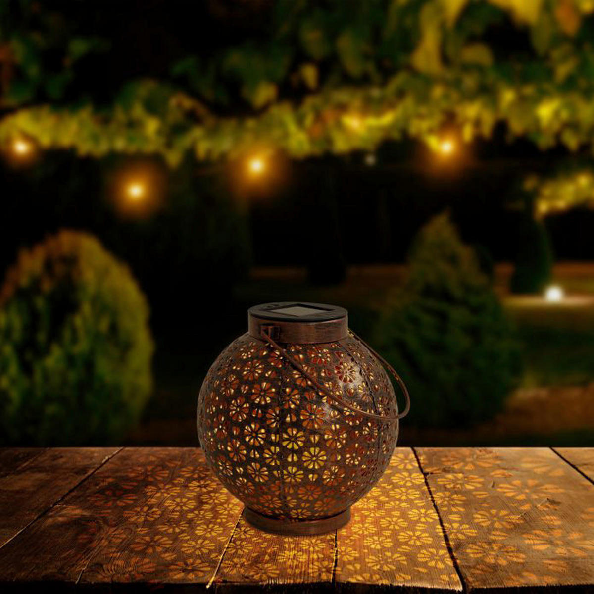 LED Deko-Solarleuchte  2er-Set NV5285456 bronze Eisen B/H/T: ca. 18x19,5x18 cm LED Deko-Solarleuchte  2er-Set - bronze (18,00/19,50/18,00cm) - Näve Leuchten