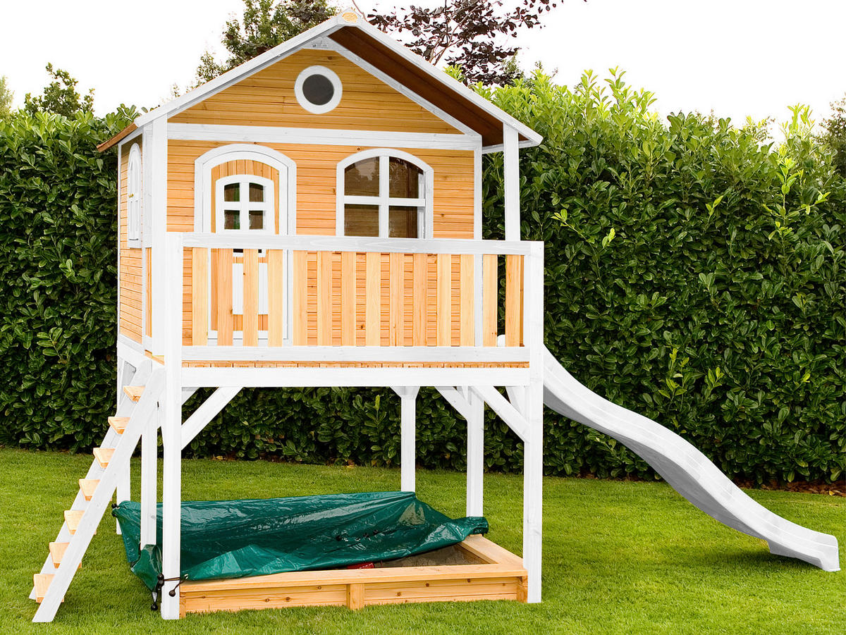 AXI Spielhaus Marc braun B/H/L: ca. 432x293x212 cm Marc - braun/weiß (212,00/432,00/293,00cm) - AXI
