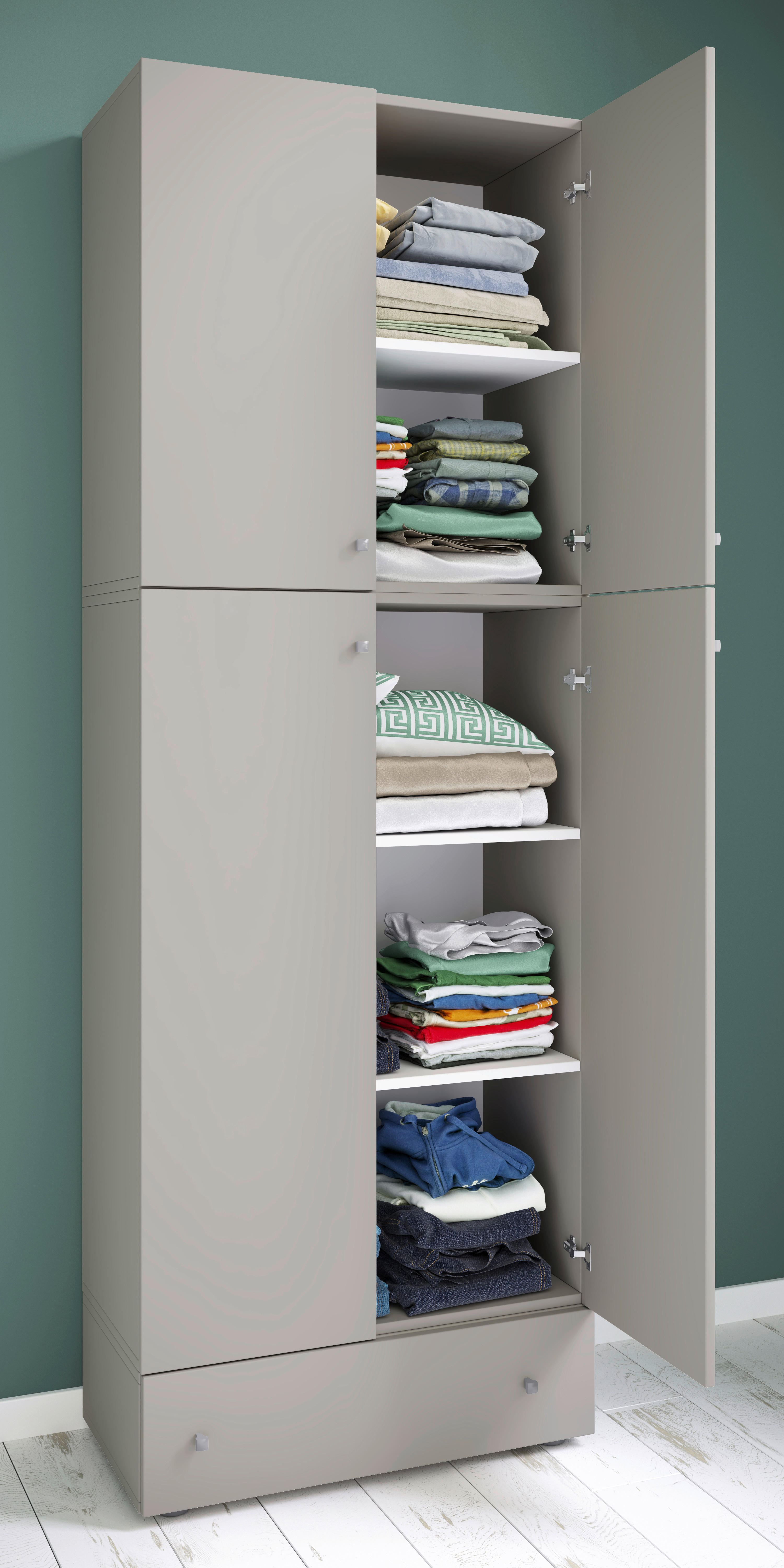 Kleiderschrank Lona grau B/H/T: ca. 70x200x39 cm Lona - grau (70,00/200,00/39,00cm) - VCM Möbel