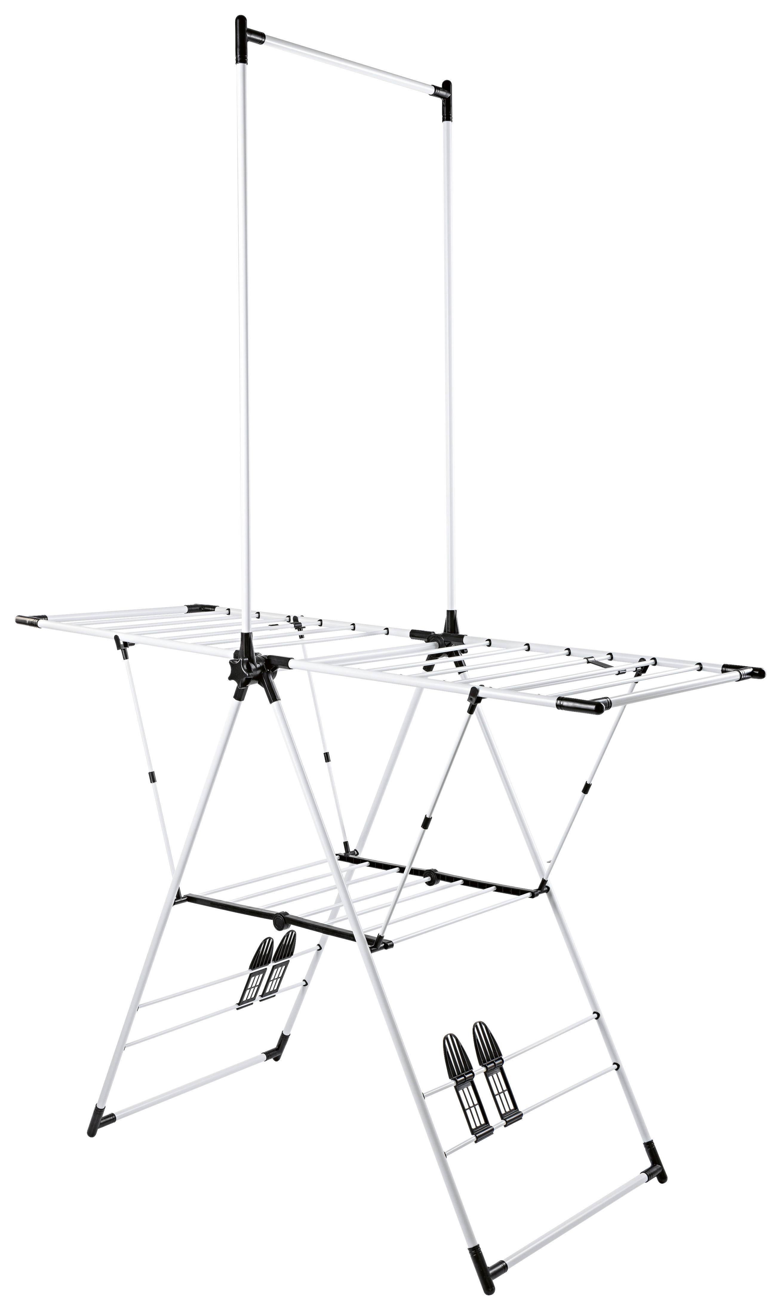 EasyMaxx Flügelwäschetrockner weiß Wäscheständer_EASYmaxx - weiß/schwarz (60,50/8,00/108,00cm) - EasyMaxx