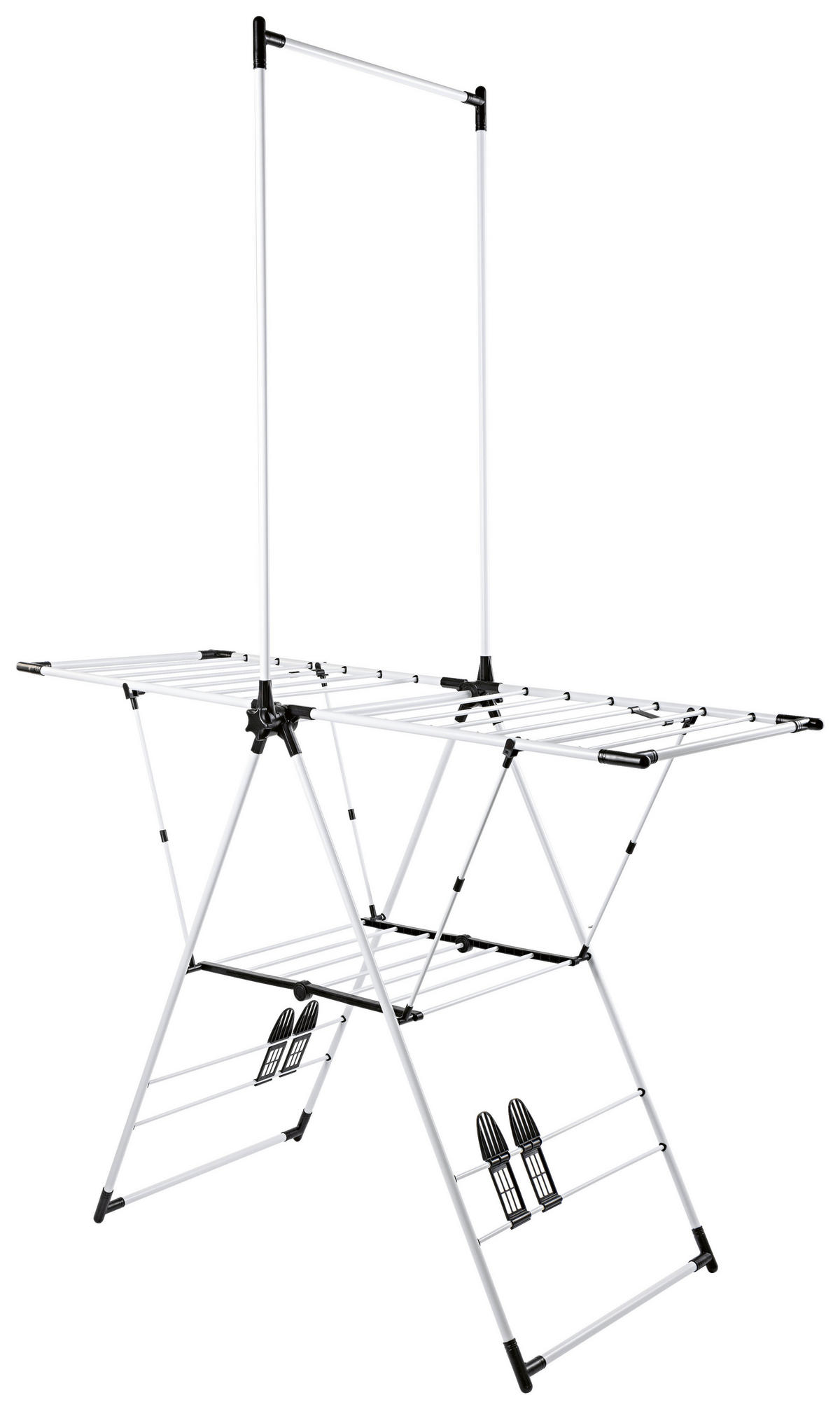 EasyMaxx Flügelwäschetrockner weiß Wäscheständer_EASYmaxx - weiß/schwarz (60,50/8,00/108,00cm) - EasyMaxx