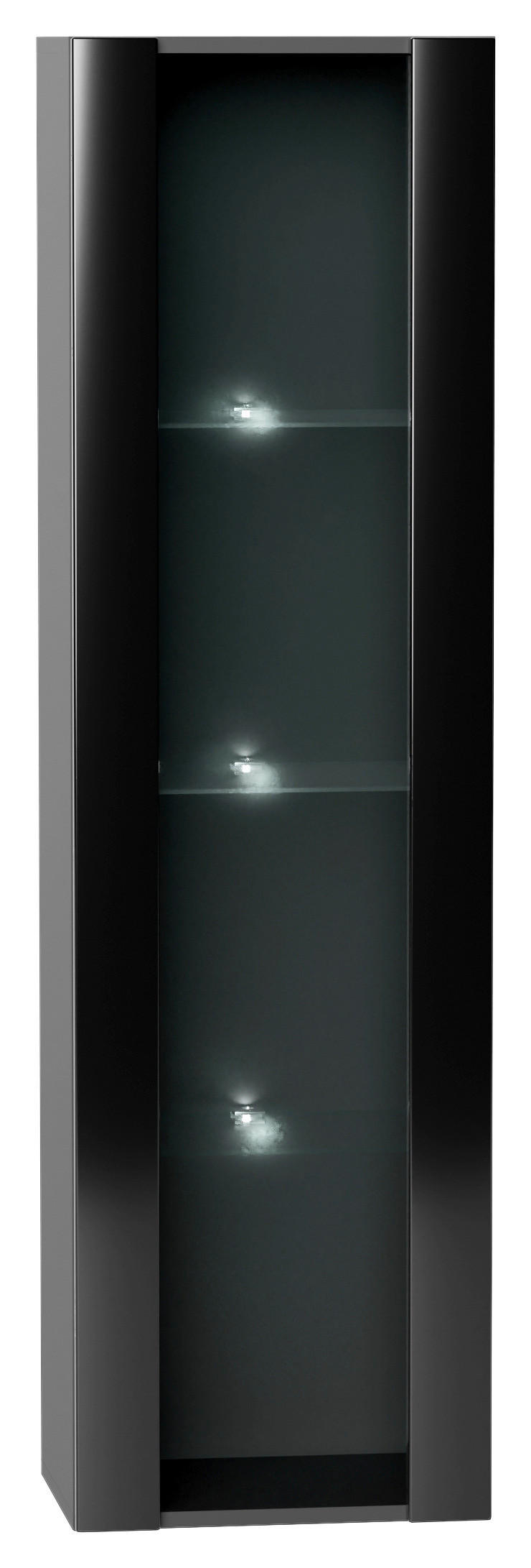 Hängevitrine VIVIEN schwarz schwarz glanz B/H/T: ca. 40x140x30 cm VIVIEN - schwarz (40,00/140,00/30,00cm) - WIPMEB