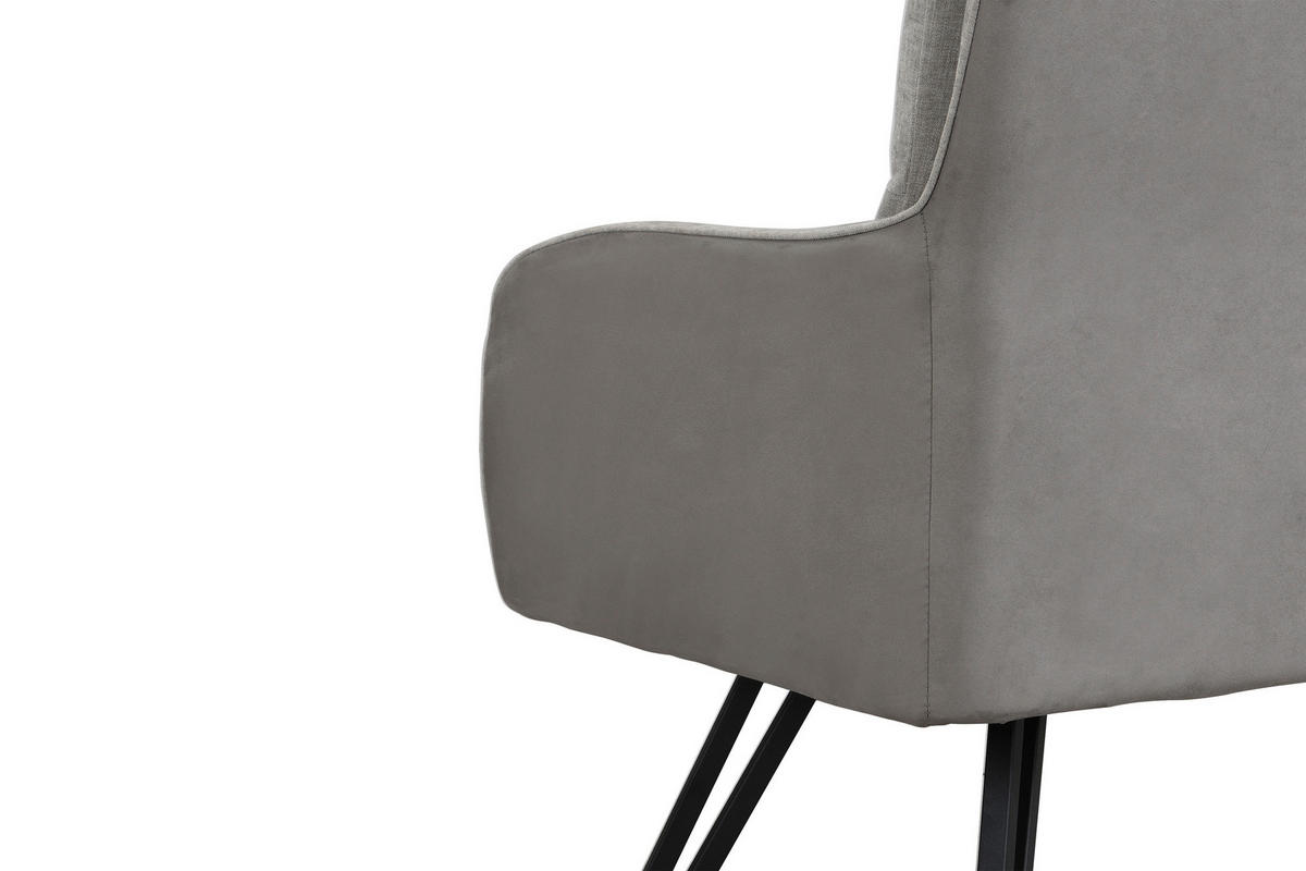 Sitzbank TINO schwarz grau Metall Microfaser B/H/T: ca. 160x94x67 cm TINO - schwarz/grau (160,00/94,00/67,00cm) - byLIVING