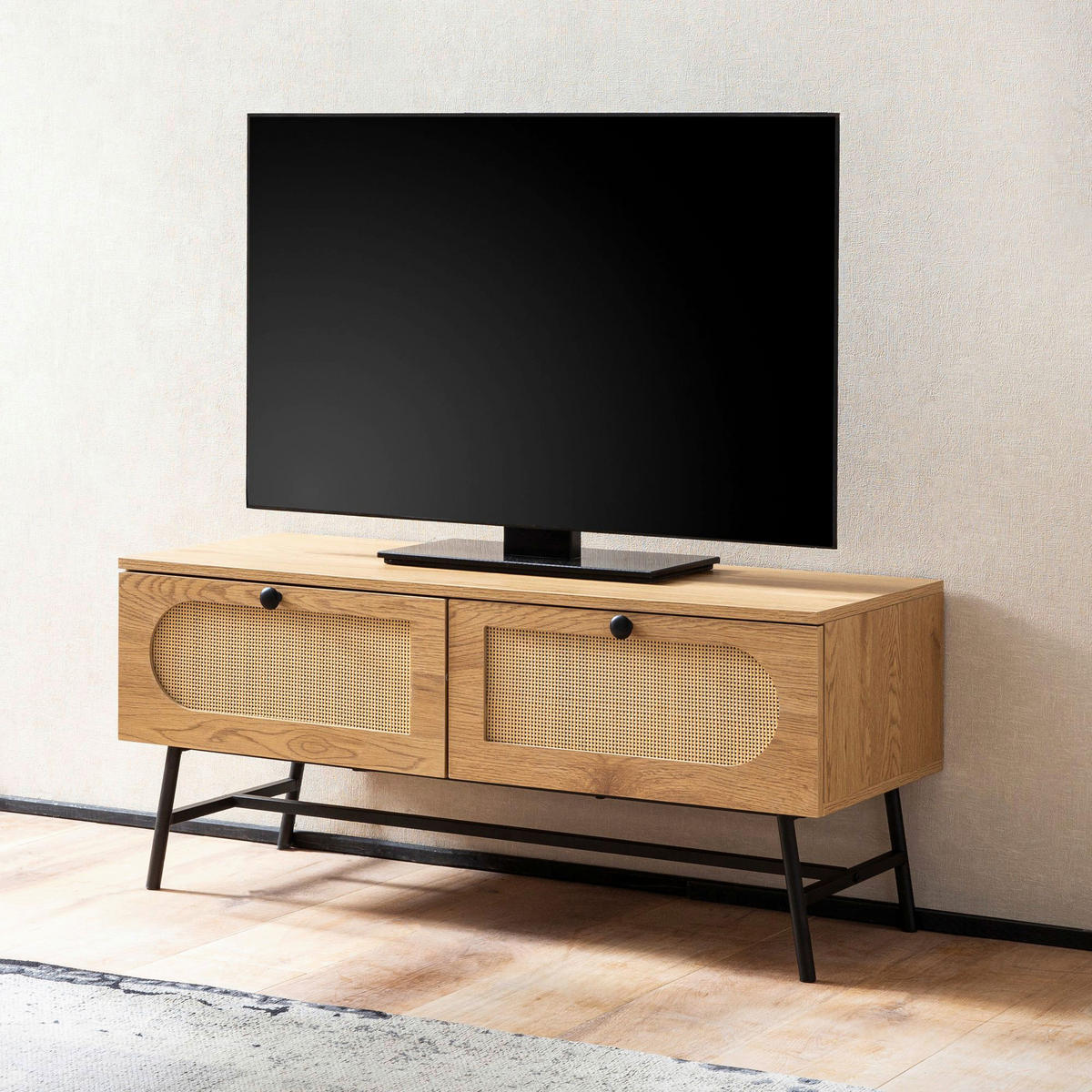 Lowboard Eiche Optik B/H/T: ca. 100x45x40 cm TV & Lowboard - Eiche (100,00/45,00/40,00cm) - Wohnling