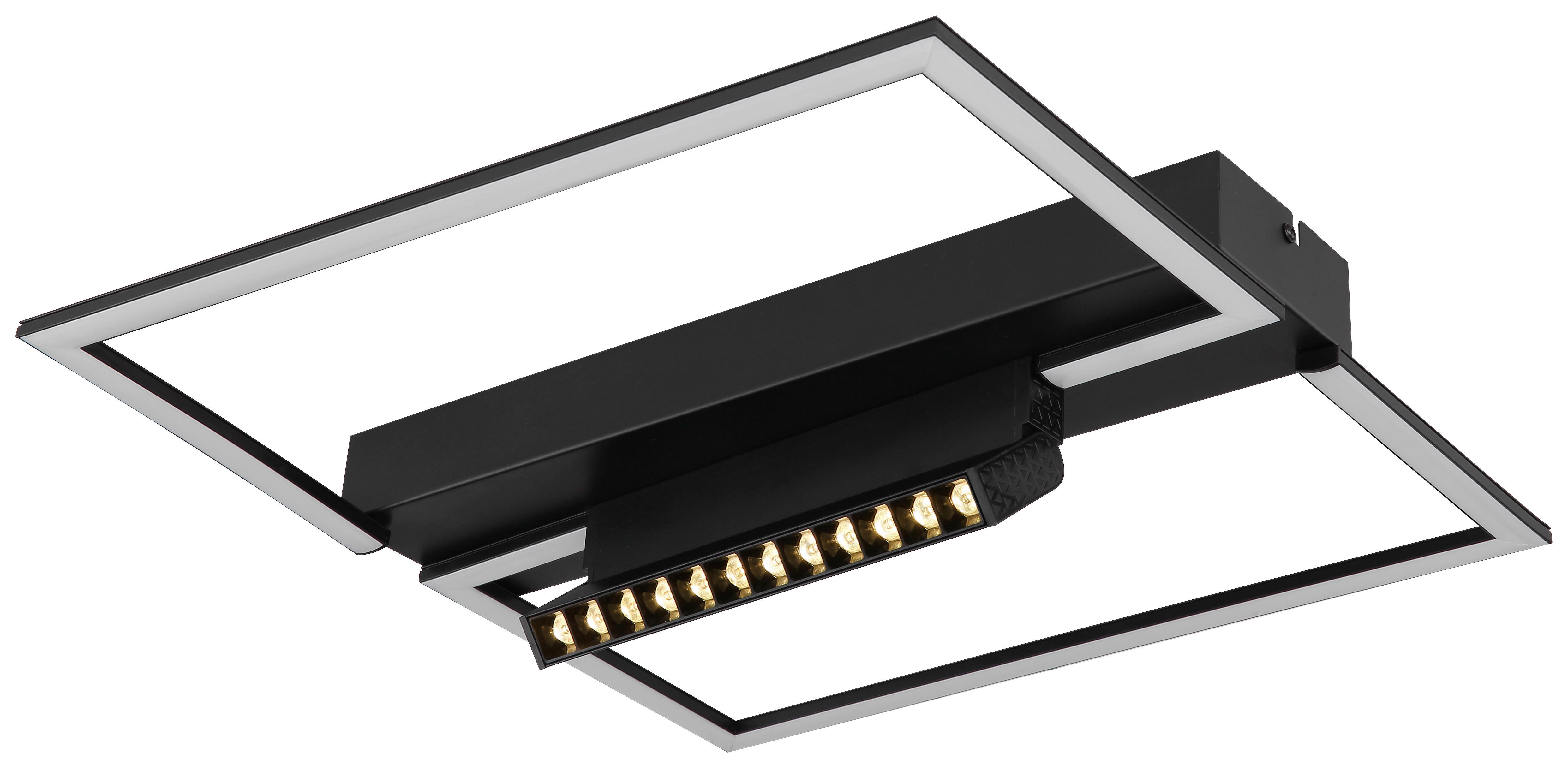 GLOBO LED-Deckenleuchte schwarz mattschwarz Aluminium Metall Kunststoff B/H/T: ca. 42x11x42 cm MAXWELL - schwarz/mattschwarz (42,00/11,00/42,00cm) - GLOBO