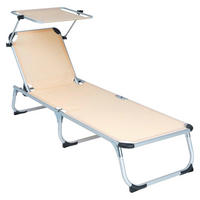 VCM Sonnenliege beige Textilene B/H/L: ca. 57x30x187 cm Sonnenliege - beige (187,00/57,00/30,00cm) - VCM