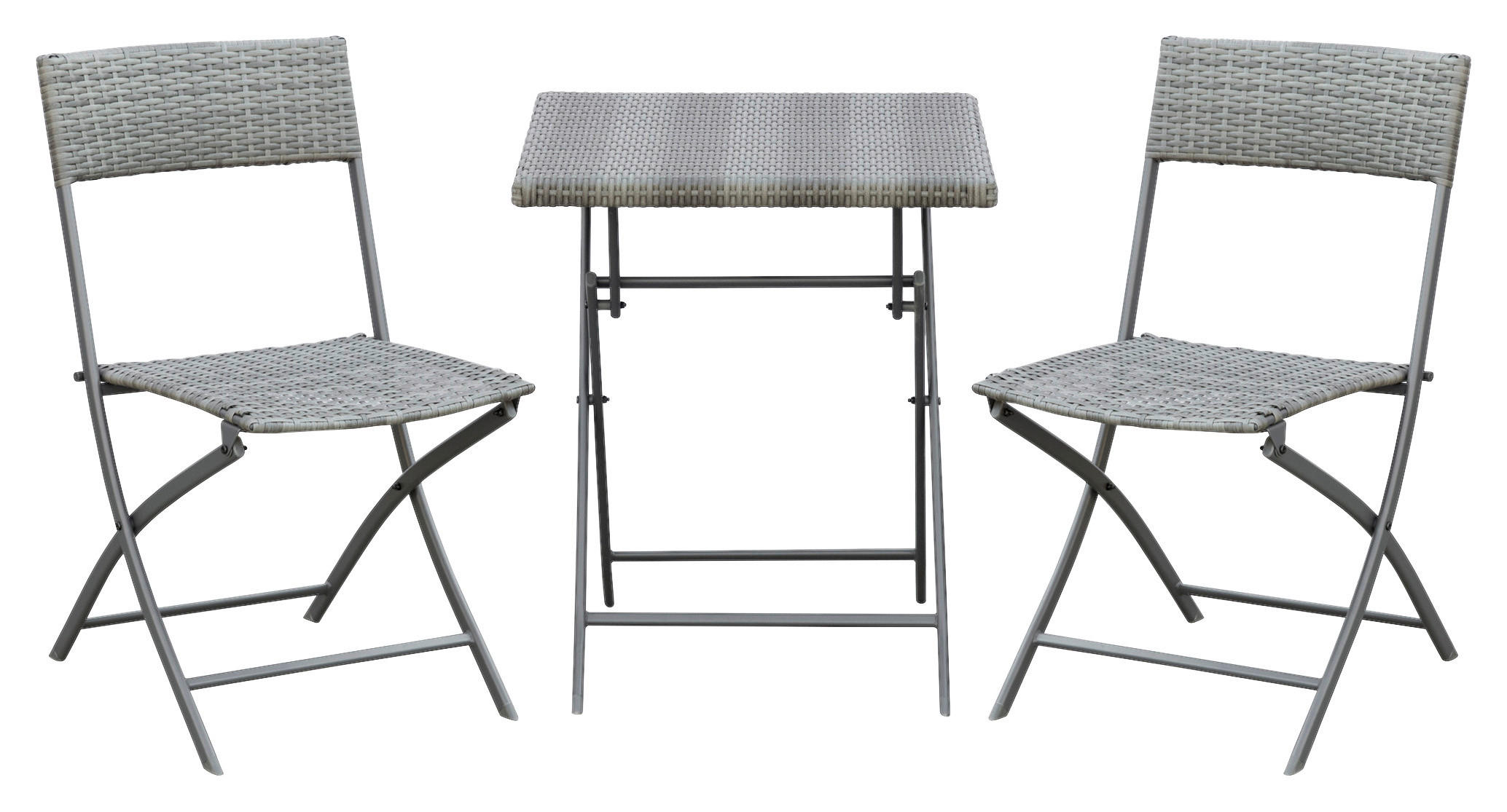 Outsunny Sitzgruppe grau Polyrattan B/H/L: ca. 60x60x72 cm Gartenmöbel-Set - grau (72,00/60,00/60,00cm) - Outsunny