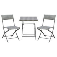 Outsunny Sitzgruppe grau Polyrattan B/H/L: ca. 60x60x72 cm Gartenmöbel-Set - grau (72,00/60,00/60,00cm) - Outsunny