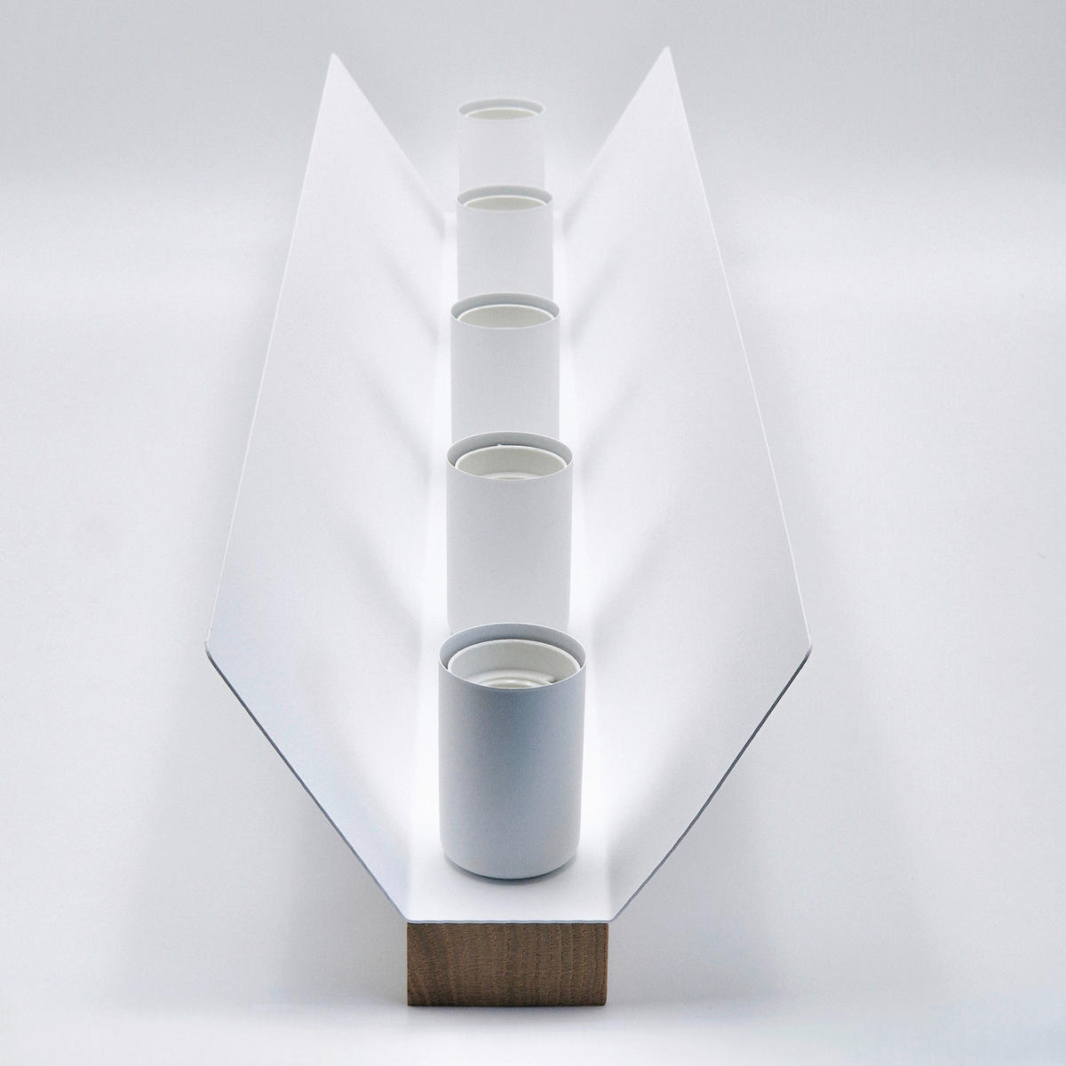 Lamkur Deckenleuchte weiß Eiche Stahl Glas B/H/L: ca. 12x11,5x68 cm E27 5 Brennstellen ESME - Eiche/weiß (68,00/12,00/11,50cm) - Lamkur