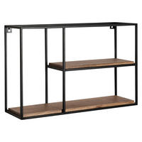 Wandregal schwarz B/H/T: ca. 60x40x18 cm Wandregal - schwarz (60,00/40,00/18,00cm) - Wohnling