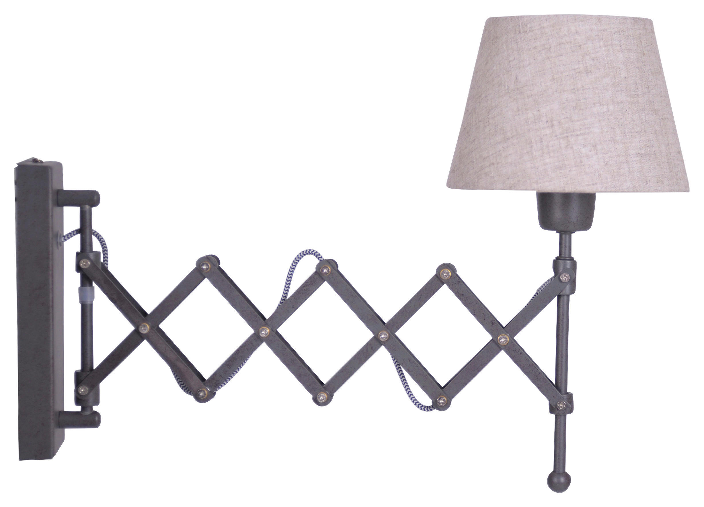 Näve Leuchten Wandleuchte 1292327 braun Textil Metall Kunststoff B/H/T: ca. 23x33x23 cm E27 1 Brennstellen Adrienne - braun (23,00/33,00/23,00cm) - Näve Leuchten