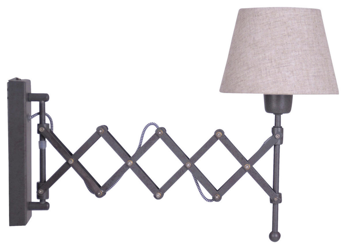 Näve Leuchten Wandleuchte 1292327 braun Textil Metall Kunststoff B/H/T: ca. 23x33x23 cm E27 1 Brennstellen Adrienne - braun (23,00/33,00/23,00cm) - Näve Leuchten