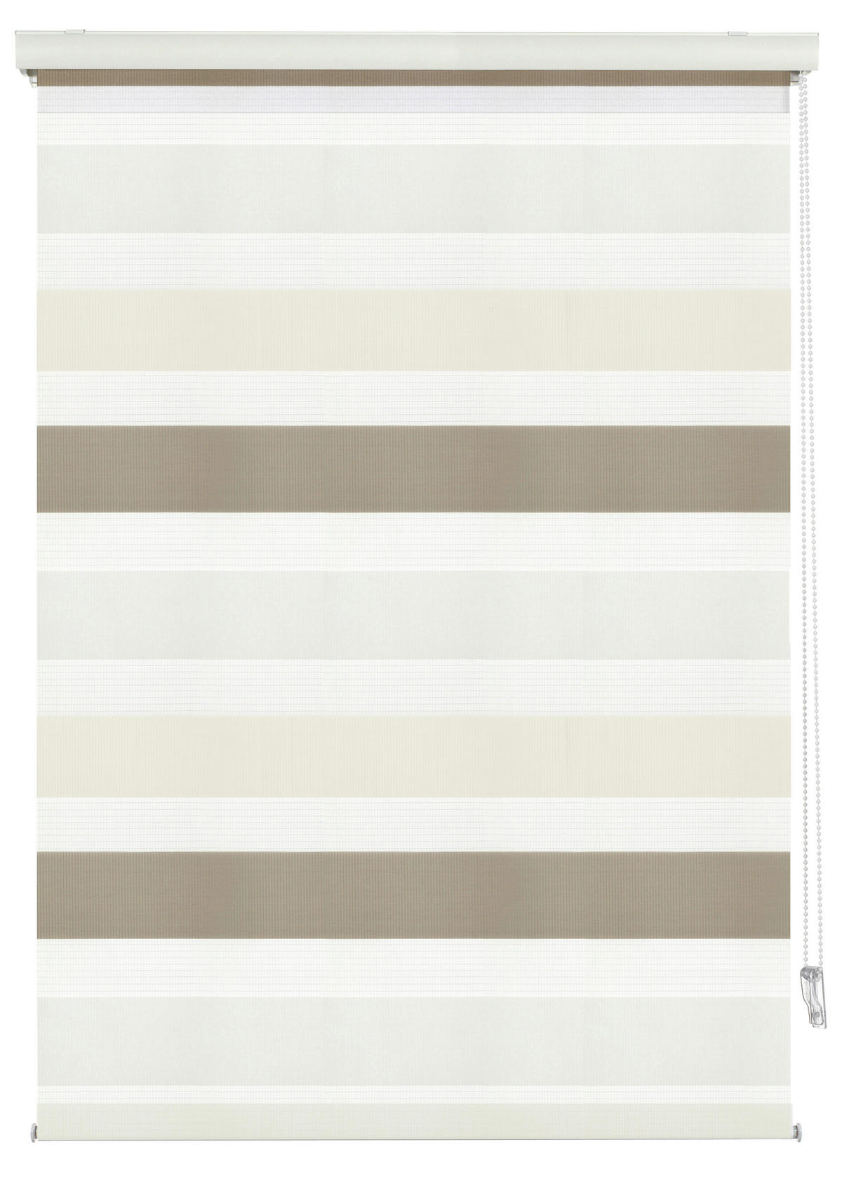 Doppelrollo mit Blende weiß B/L: ca. 60x160 cm Doppelrollo_farbig - braun/weiß (60,00/160,00cm) - Boviva