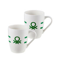 BENETTON Kaffeebecherset Rainbow grün Keramik Rainbow - weiß/grün - BENETTON
