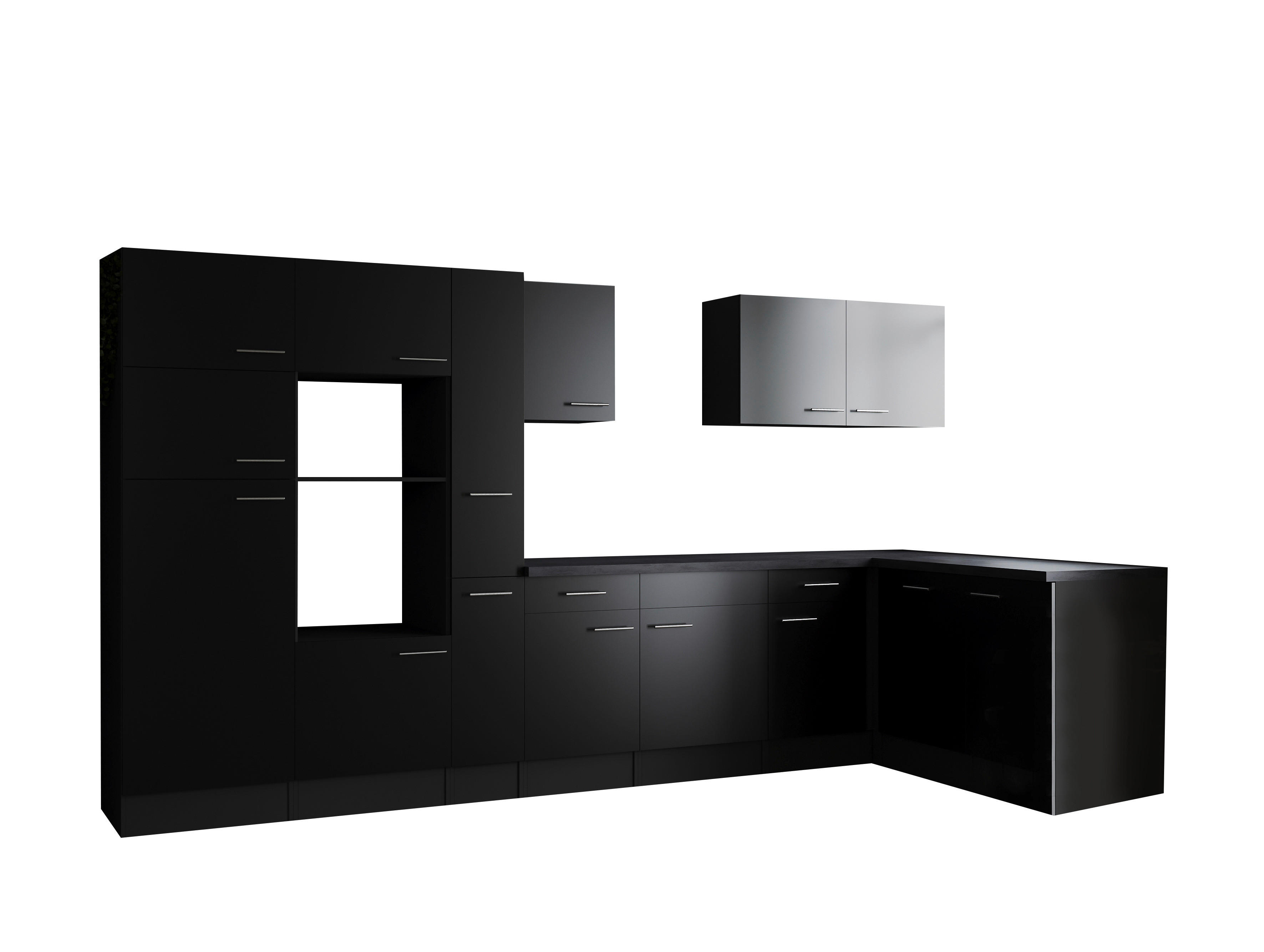 Winkelküche Oliver B/H/T: ca. 370x205x172 cm Oliver - granit/schwarz (370,00/205,00/172,00cm) - Respekta