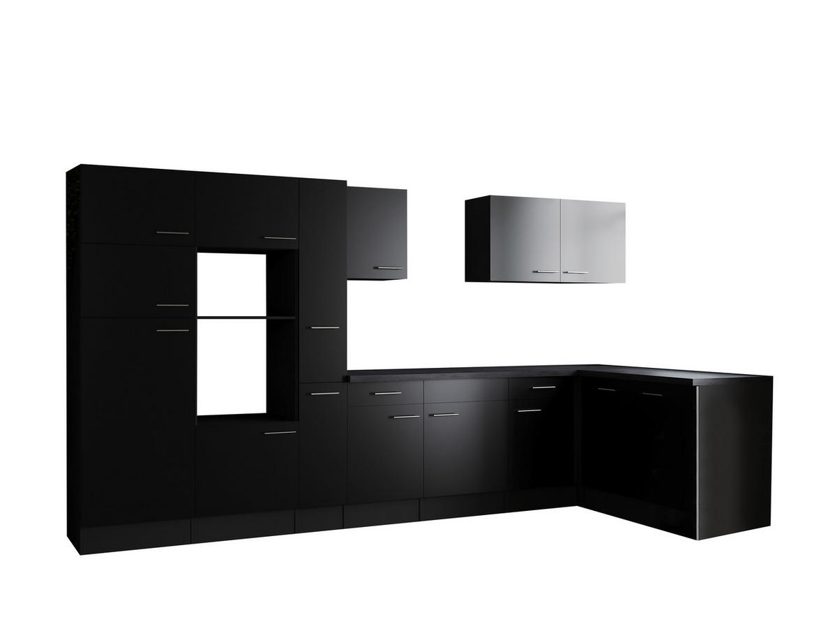 Winkelküche Oliver B/H/T: ca. 370x205x172 cm Oliver - granit/schwarz (370,00/205,00/172,00cm) - Respekta