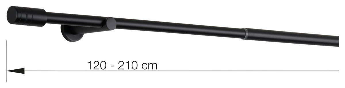 Stilgarnituren rillcube schwarz Metall ausziehbar von ca. 120 bis 210 cm 1.0 Läufe rillcube - schwarz - ondeco