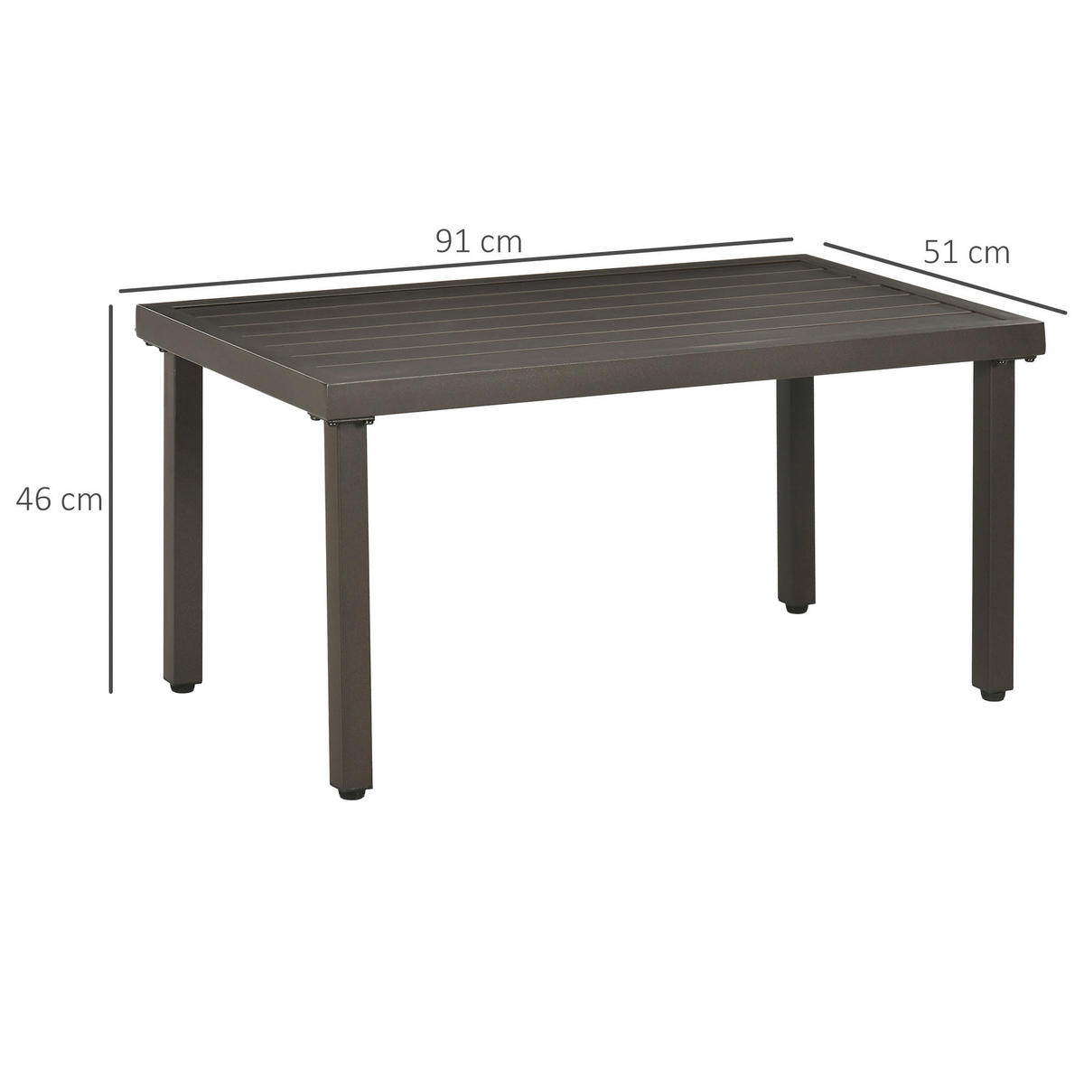 Outsunny Beistelltisch Beistelltisch - braun (91,00/51,00/46,00cm) - Outsunny